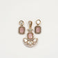 Elegant Pink Stone Necklace & Matching Earrings Set