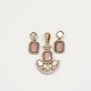 Elegant Pink Stone Necklace & Matching Earrings Set