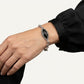 Elegant Black Stone Silver-Tone Bracelet – Vintage Inspired Statement Jewellery