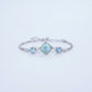 Larimar & Blue Gemstone Sterling Silver Bracelet – Ocean Blue Statement Bracelet
