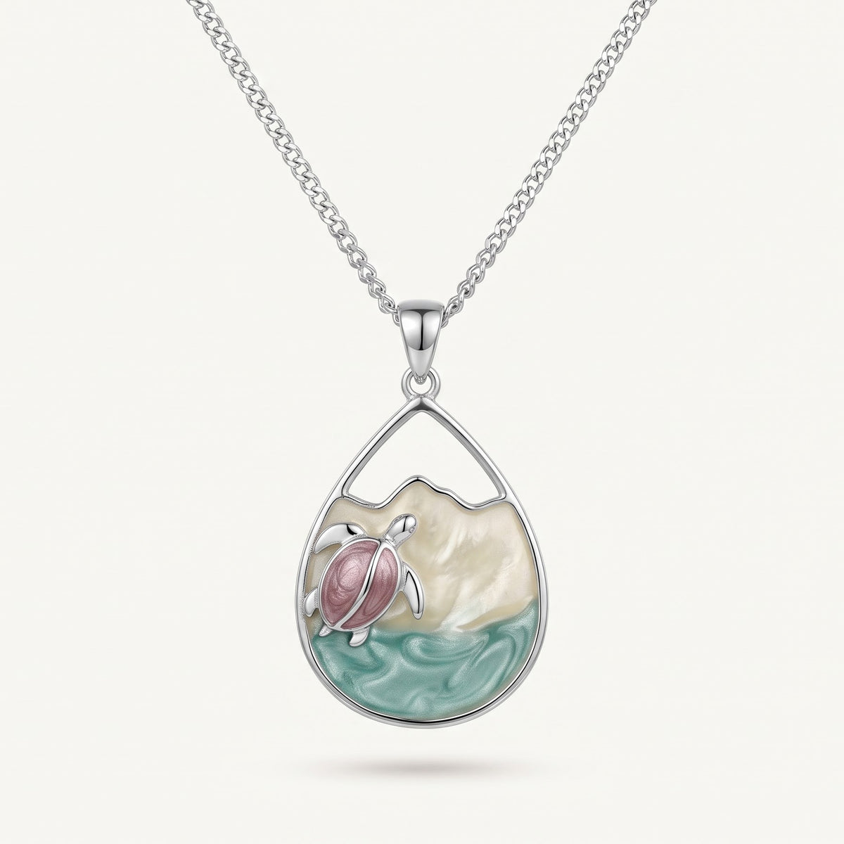 Sea Turtle Teardrop Necklace & Earrings Set