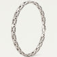 Modern Silver-Tone Cross Link Chain Bracelet