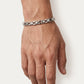 Modern Silver-Tone Cross Link Chain Bracelet