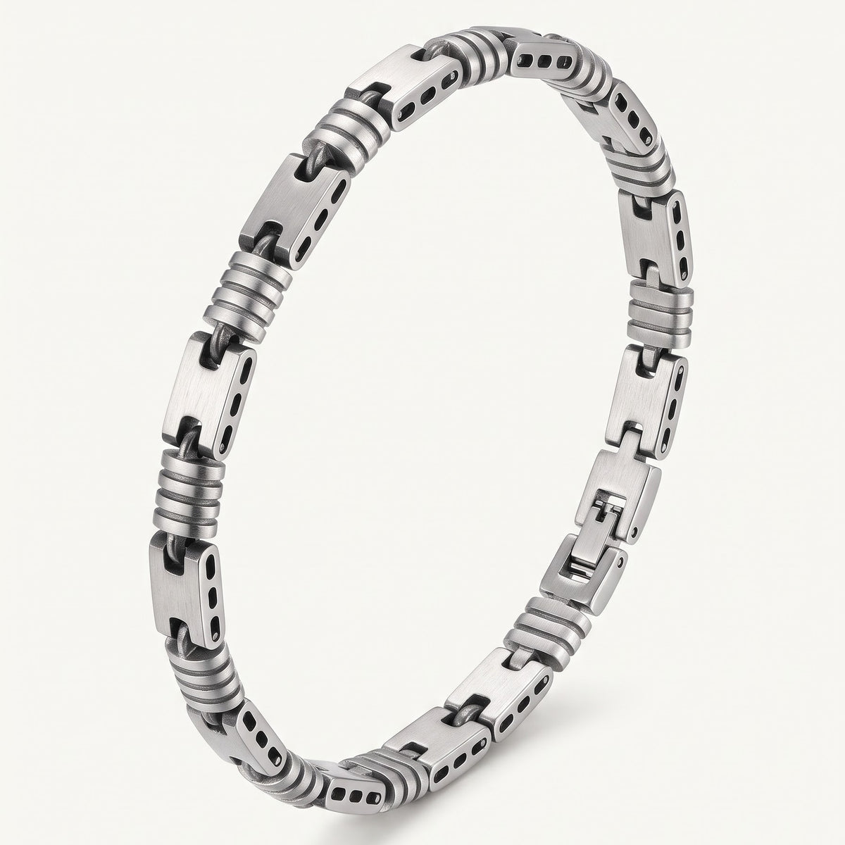 Men's Stainless Steel Geometric Link Bracelet