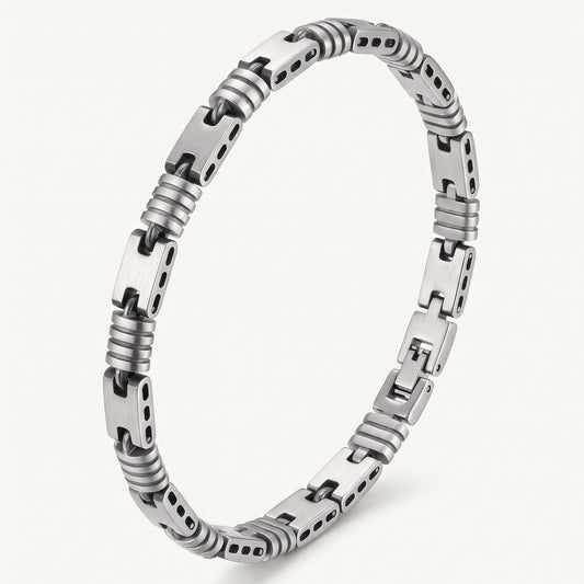 Men's Stainless Steel Geometric Link Bracelet