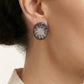 Elegant Brown Crystal Pendant Necklace & Matching Earrings Set