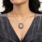 Elegant Brown Crystal Pendant Necklace & Matching Earrings Set