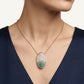 Elegant Green & Rose Gold Crystal Pendant Necklace and Earrings Set
