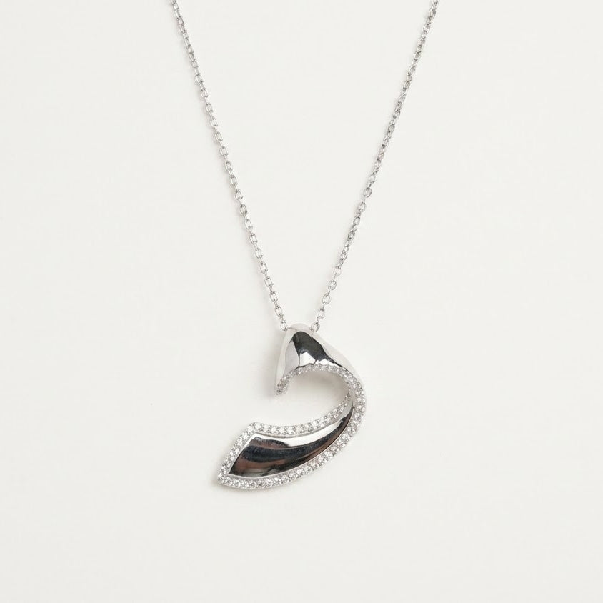 Elegant Curved Pavé Necklace & Earrings Jewellery Set