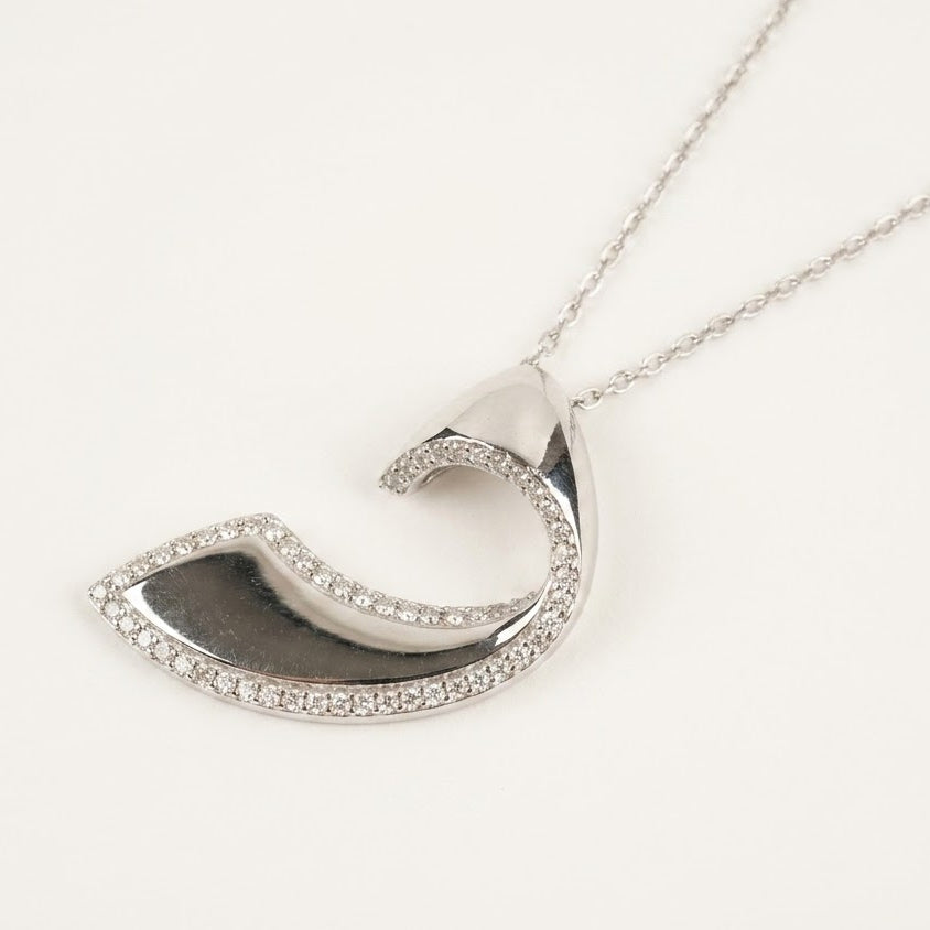 Elegant Curved Pavé Necklace & Earrings Jewellery Set