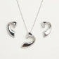 Elegant Curved Pavé Necklace & Earrings Jewellery Set