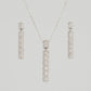 Pavé Bar Pendant Necklace & Drop Earrings Set