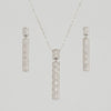 Pavé Bar Pendant Necklace & Drop Earrings Set