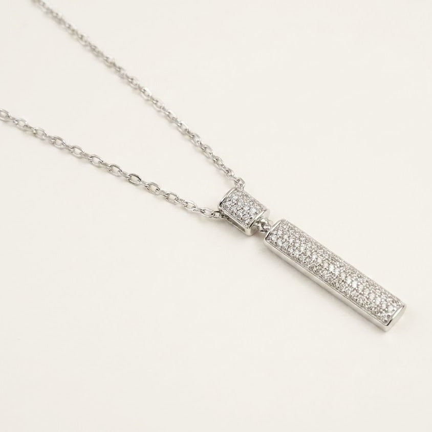 Pavé Bar Pendant Necklace & Drop Earrings Set