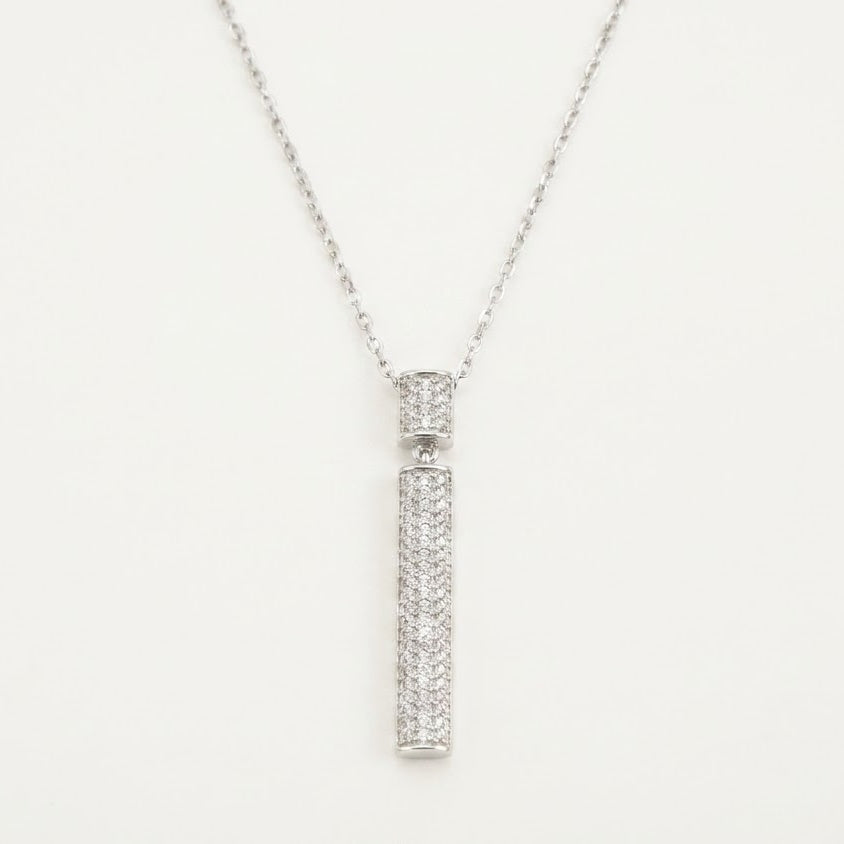 Pavé Bar Pendant Necklace & Drop Earrings Set