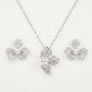 Elegant Pearl Floral Necklace & Earrings Set