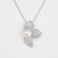Elegant Pearl Floral Necklace & Earrings Set