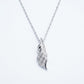 Elegant Feather-Inspired Pavé Necklace & Earrings Set