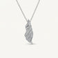 Elegant Feather-Inspired Pavé Necklace & Earrings Set
