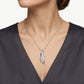 Elegant Feather-Inspired Pavé Necklace & Earrings Set