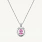 Elegant Pink Gemstone Pendant Necklace & Matching Earrings Set