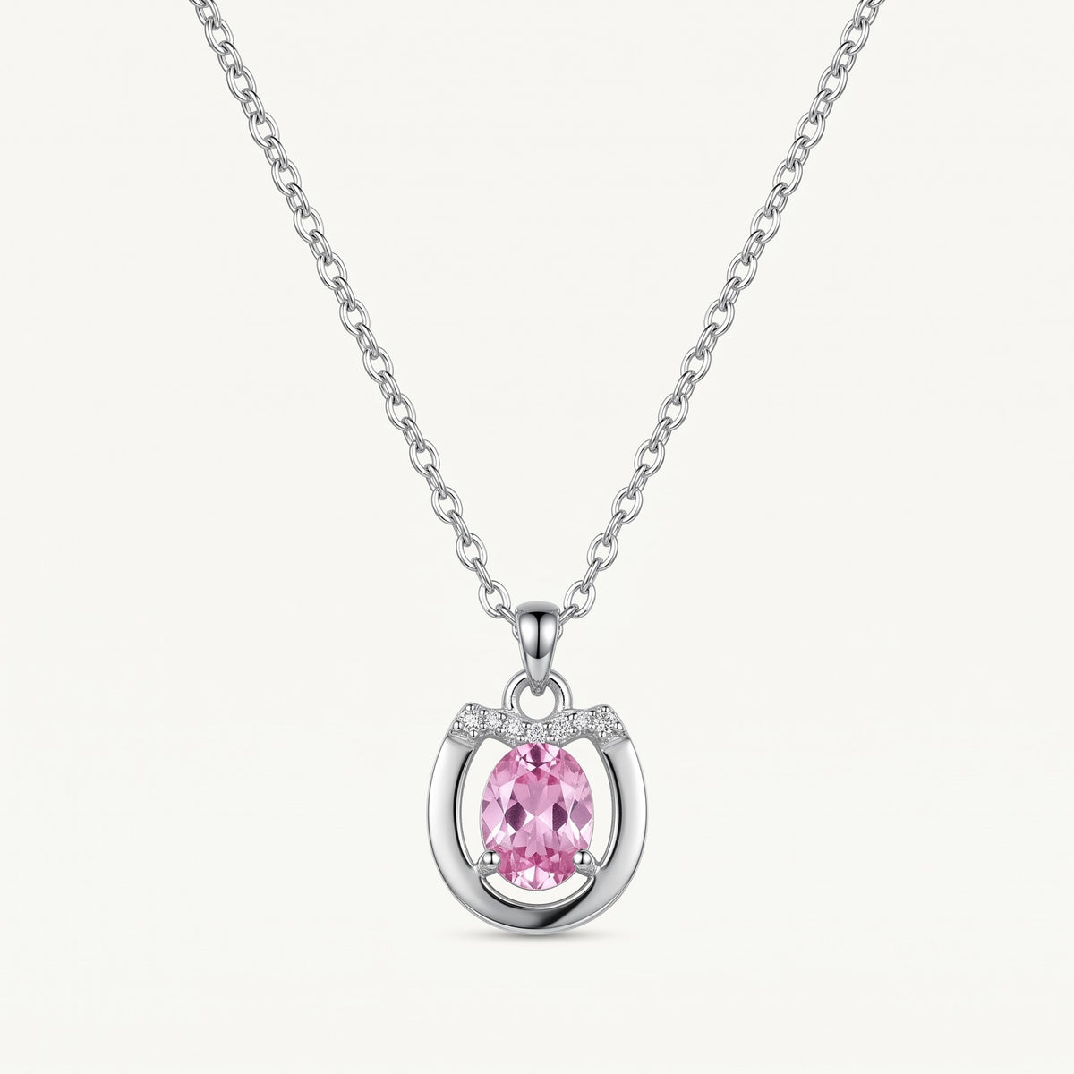 Elegant Pink Gemstone Pendant Necklace & Matching Earrings Set
