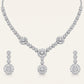 Floral Diamond-Style Necklace & Earrings Set