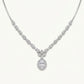 Oval Diamond-Style Necklace & Earrings Set
