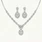 Oval Diamond-Style Necklace & Earrings Set