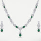 Green Gemstone Necklace & Earrings Set
