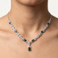 Green Gemstone Necklace & Earrings Set