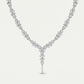 White Stone Floral Necklace & Earrings Set