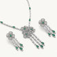 Emerald Floral Necklace & Earrings Set