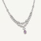 Amethyst Oval Stone Necklace & Earrings Set
