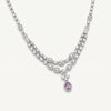 Amethyst Oval Stone Necklace & Earrings Set