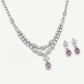 Amethyst Oval Stone Necklace & Earrings Set