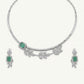 Emerald Green Necklace & Earrings Set – Leaf Design Jewellery