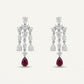 Ruby Red Drop Necklace & Earrings Set