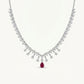Ruby Red Drop Necklace & Earrings Set