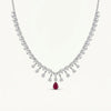 Ruby Red Drop Necklace & Earrings Set