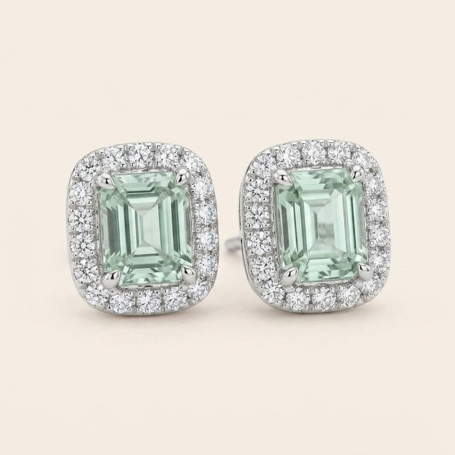 Green Cushion-Cut Necklace & Earrings Set