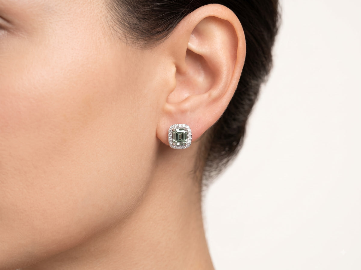 Green Cushion-Cut Necklace & Earrings Set