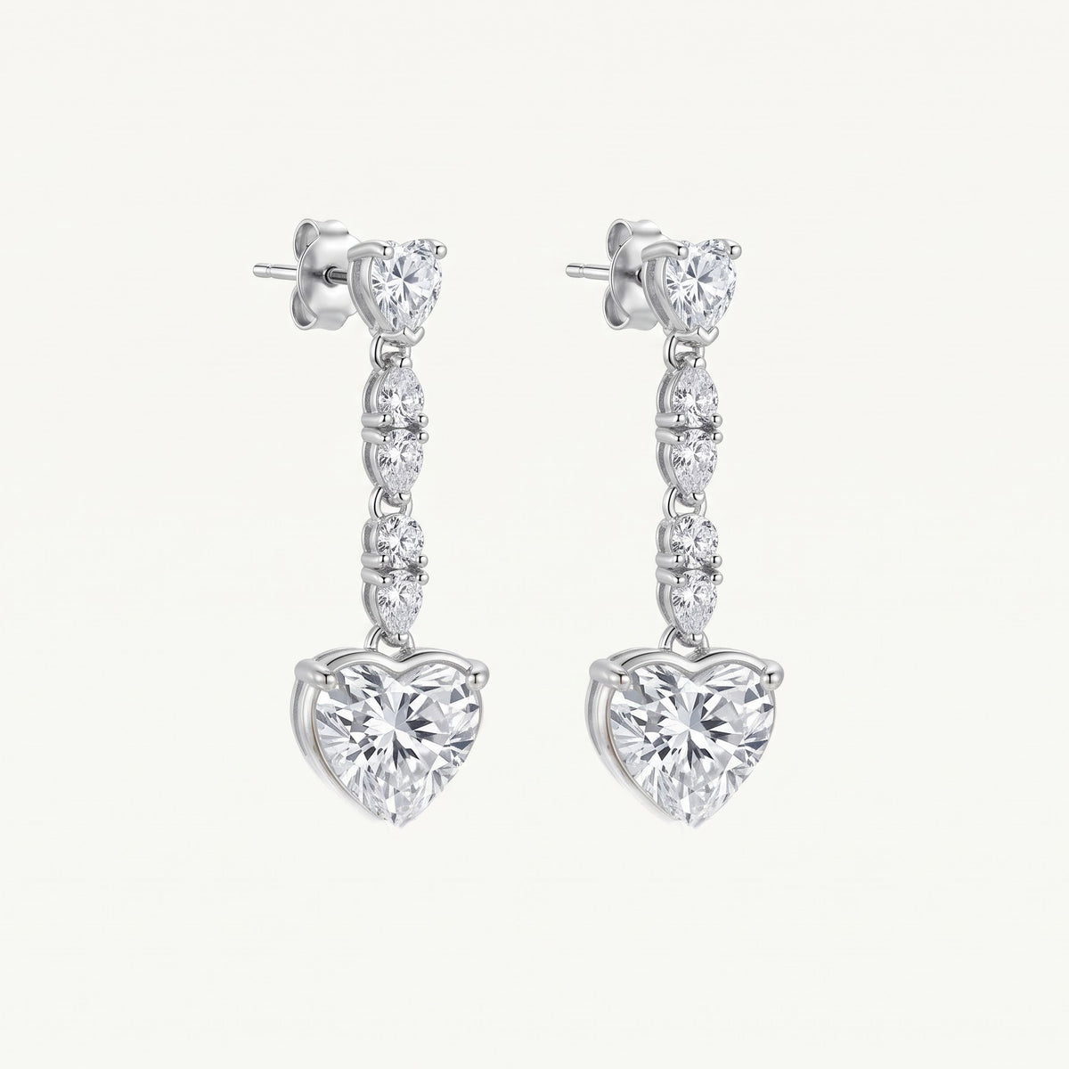 Heart-Shaped Necklace & Earrings Set