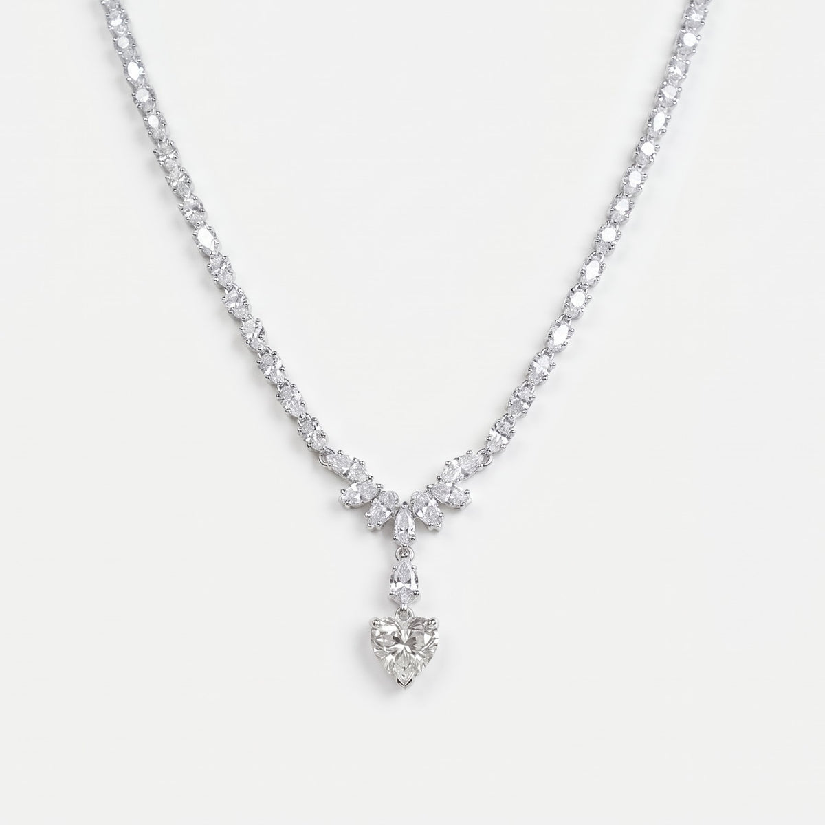 Heart-Shaped Necklace & Earrings Set