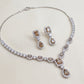 Champagne-Cut Stone Necklace & Earrings Set