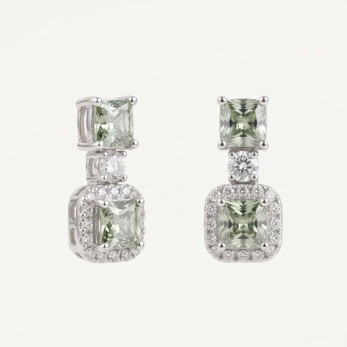 Green Gemstone Necklace & Earrings Set
