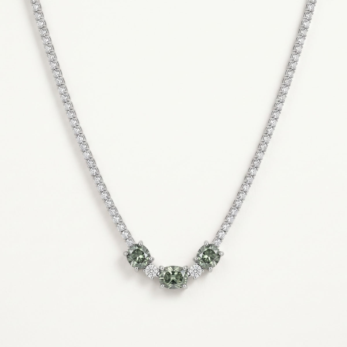 Green Gemstone Necklace & Earrings Set