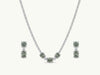 Green Gemstone Necklace & Earrings Set