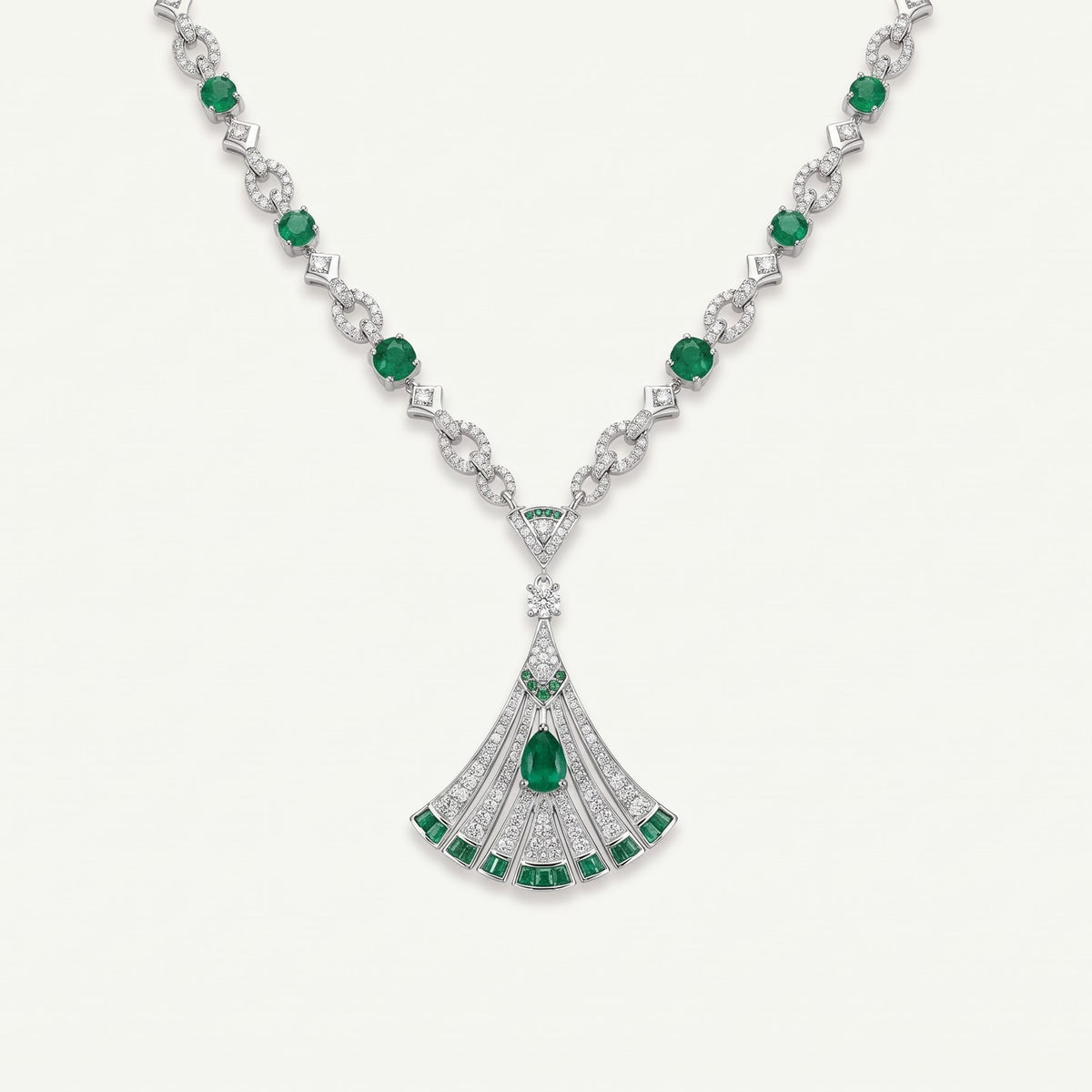 Emerald Necklace & Earrings Set