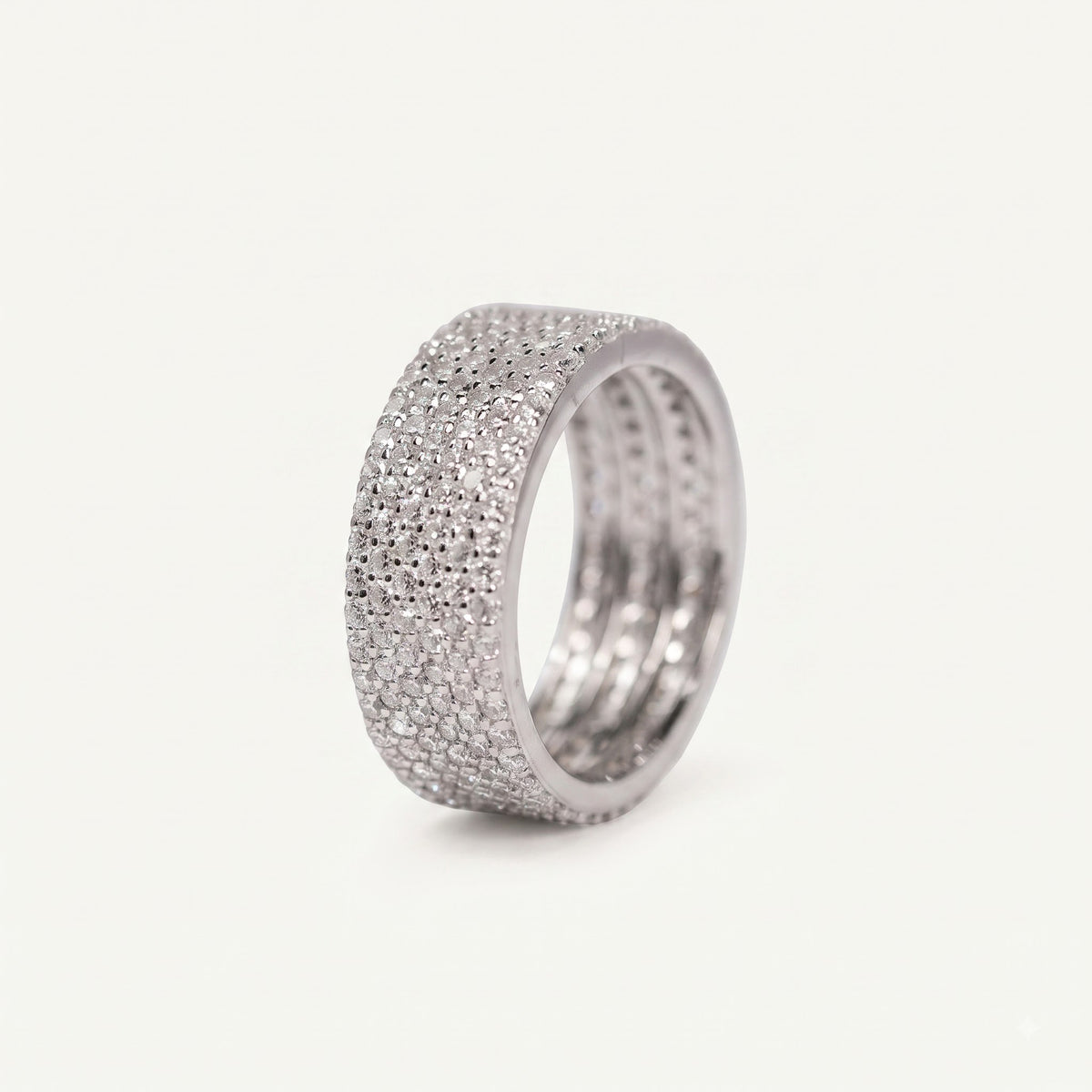 Silver Pavé Crystal Eternity Band Ring